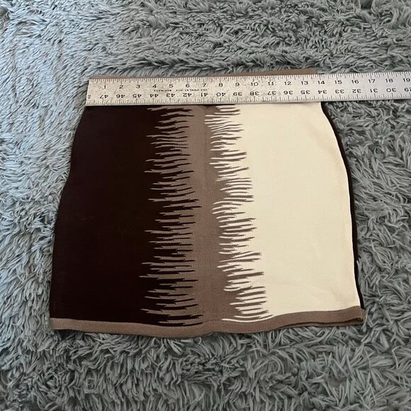 Papaya Mocha Mini Skirt Brown Neutrals Women’s Large USA Made - Picture 6 of 8